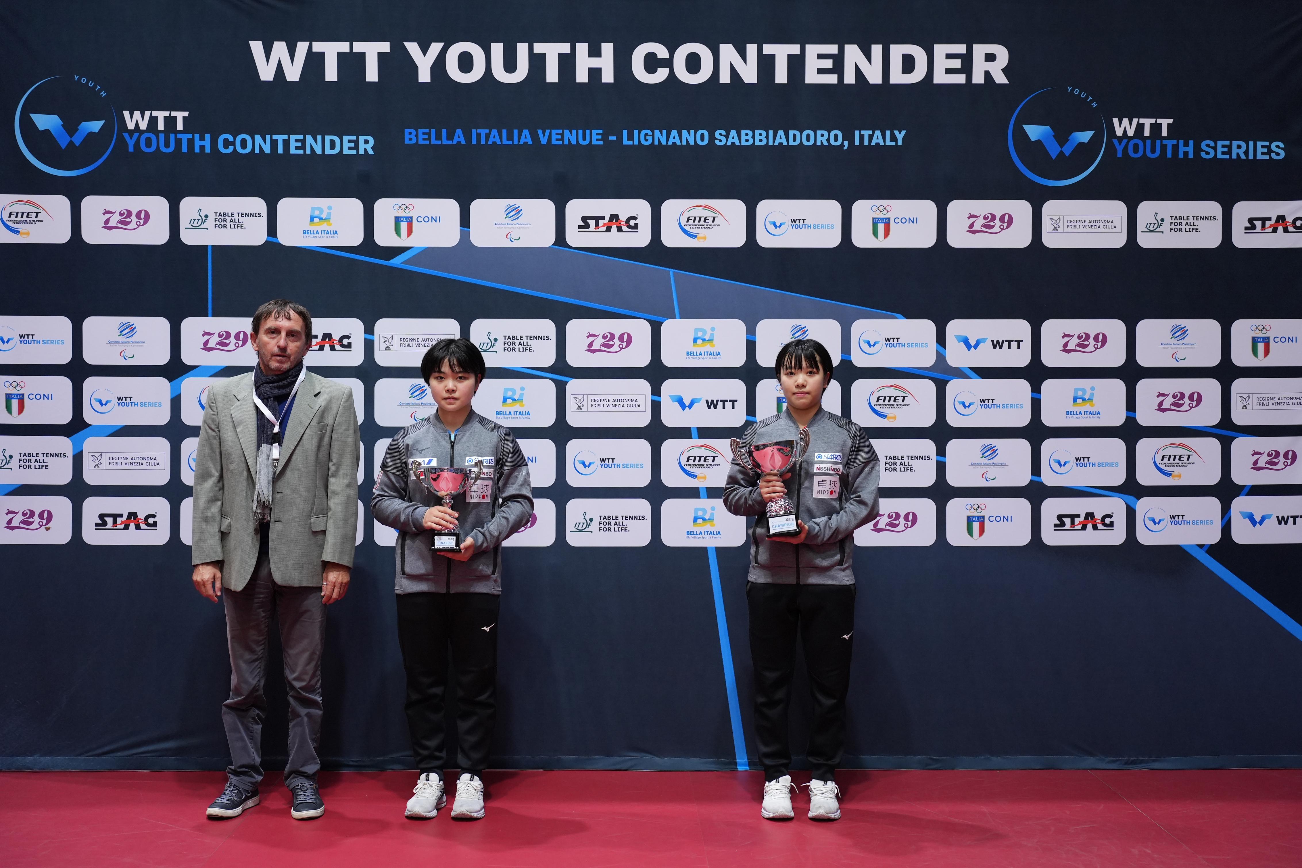 WTT Youth Contender Lignano 2023 podio del singolare femminile Under 17