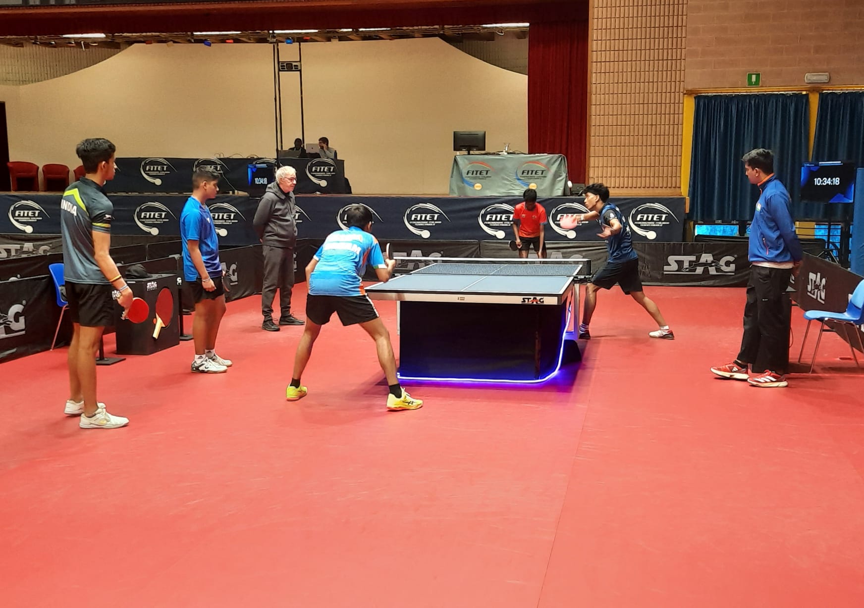 WTT Youth Contender Lignano 2024 giovani indiani al lavoro con Massimo Costantini