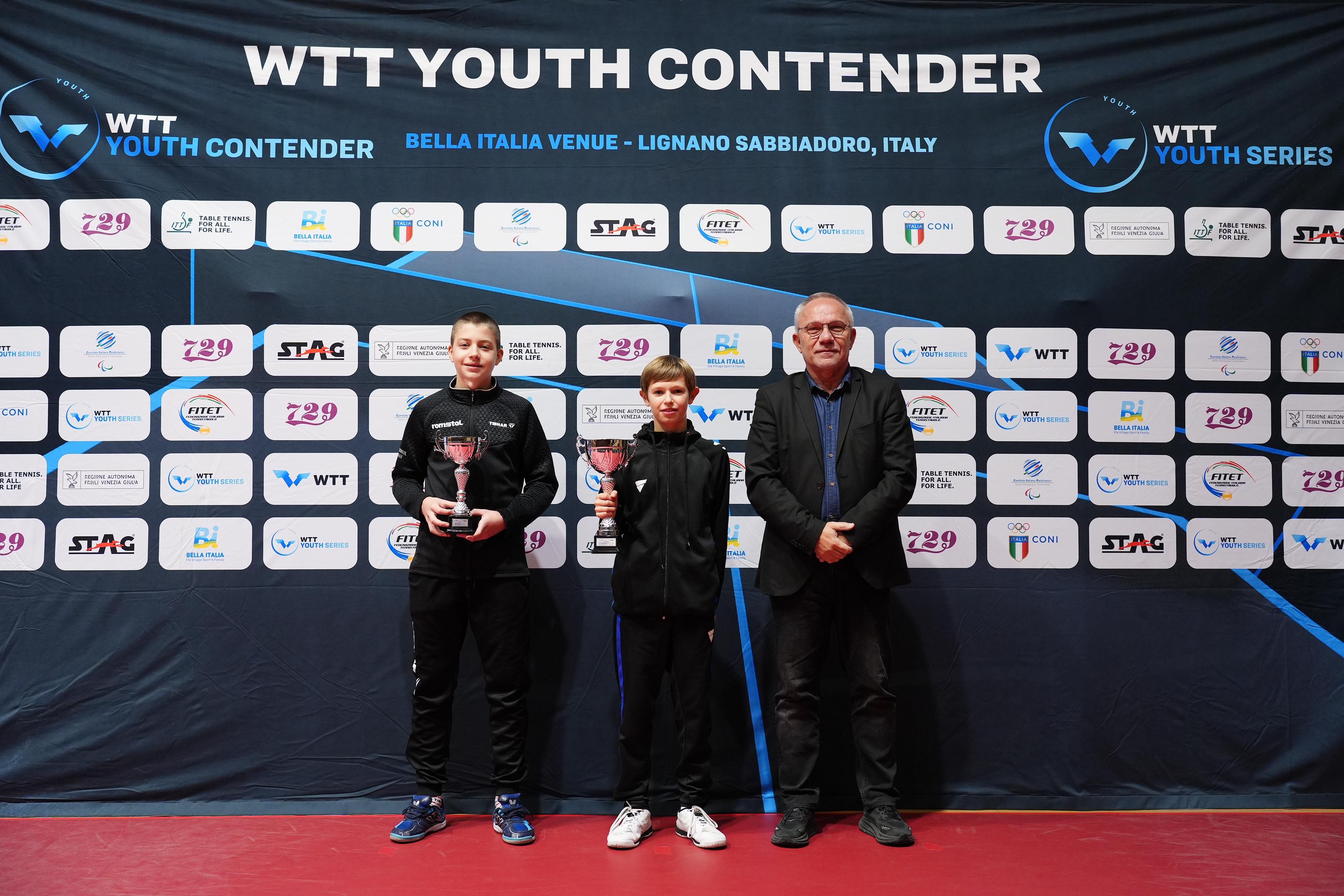 WTT Youth Contender Lignano 2024 podio del singolare Under 13 maschile