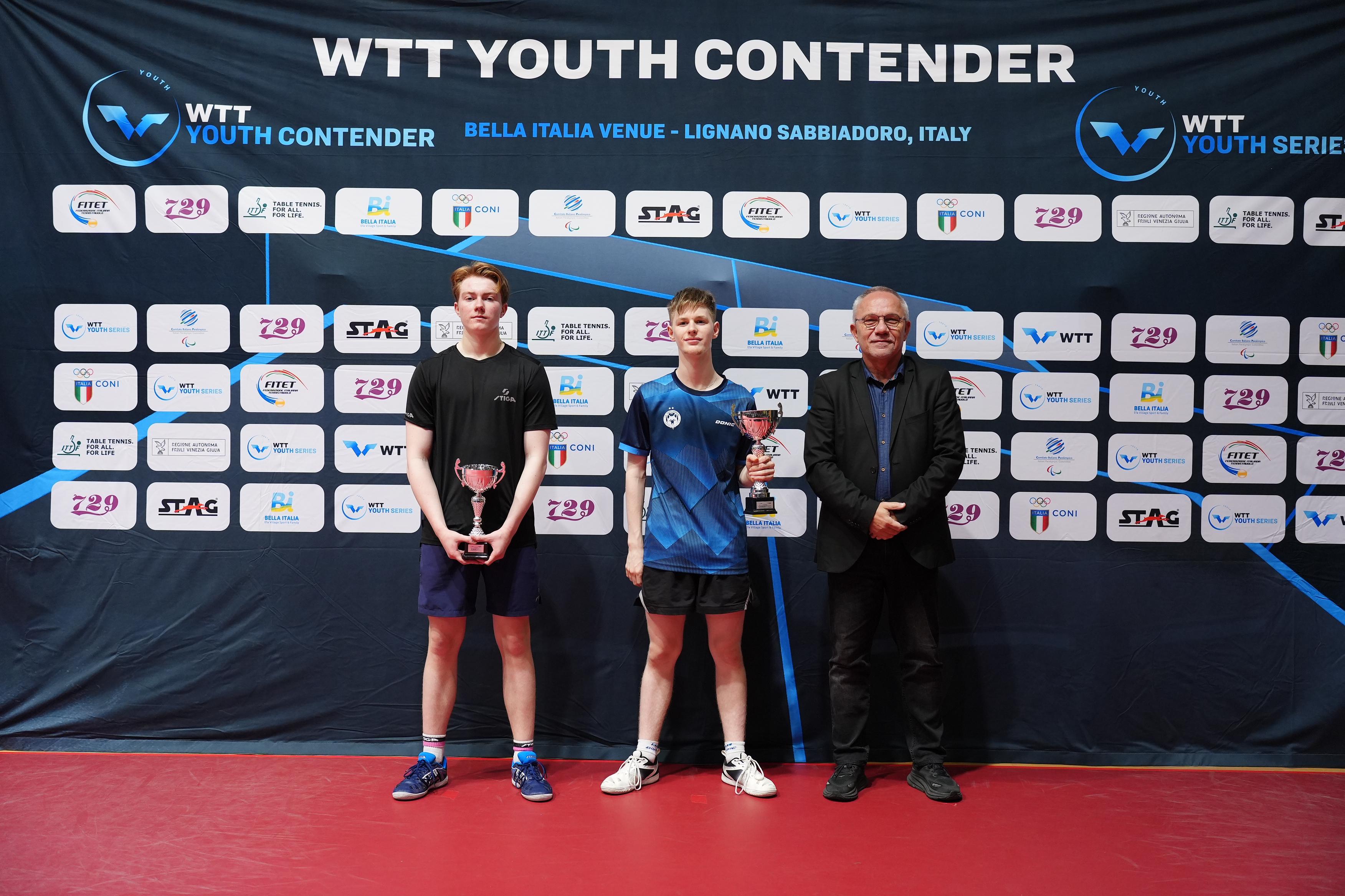WTT Youth Contender Lignano 2024 podio del singolare Under 17 maschile