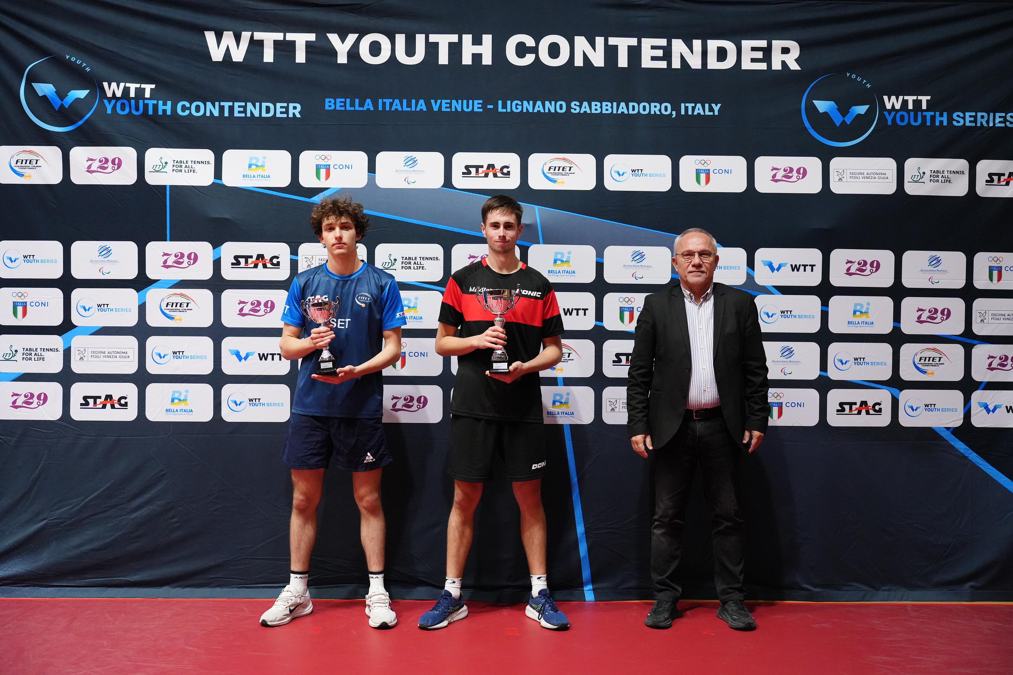 WTT Youth Contender Lignano 2024 podio del singolare Under 19 maschile