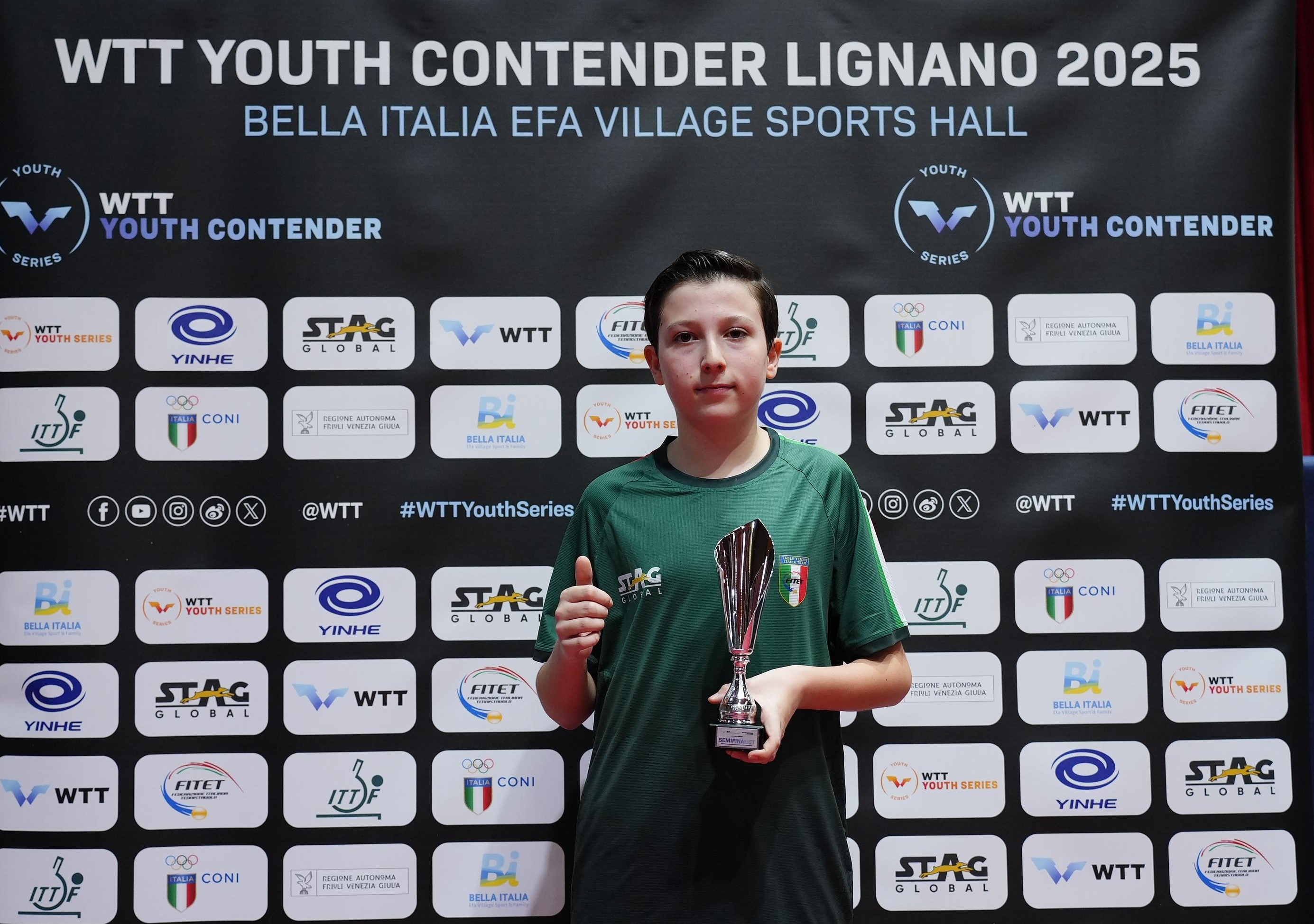 WTT Youth Contender Lignano 2025 Pietro Campagna trerzo nel singolare Under 13