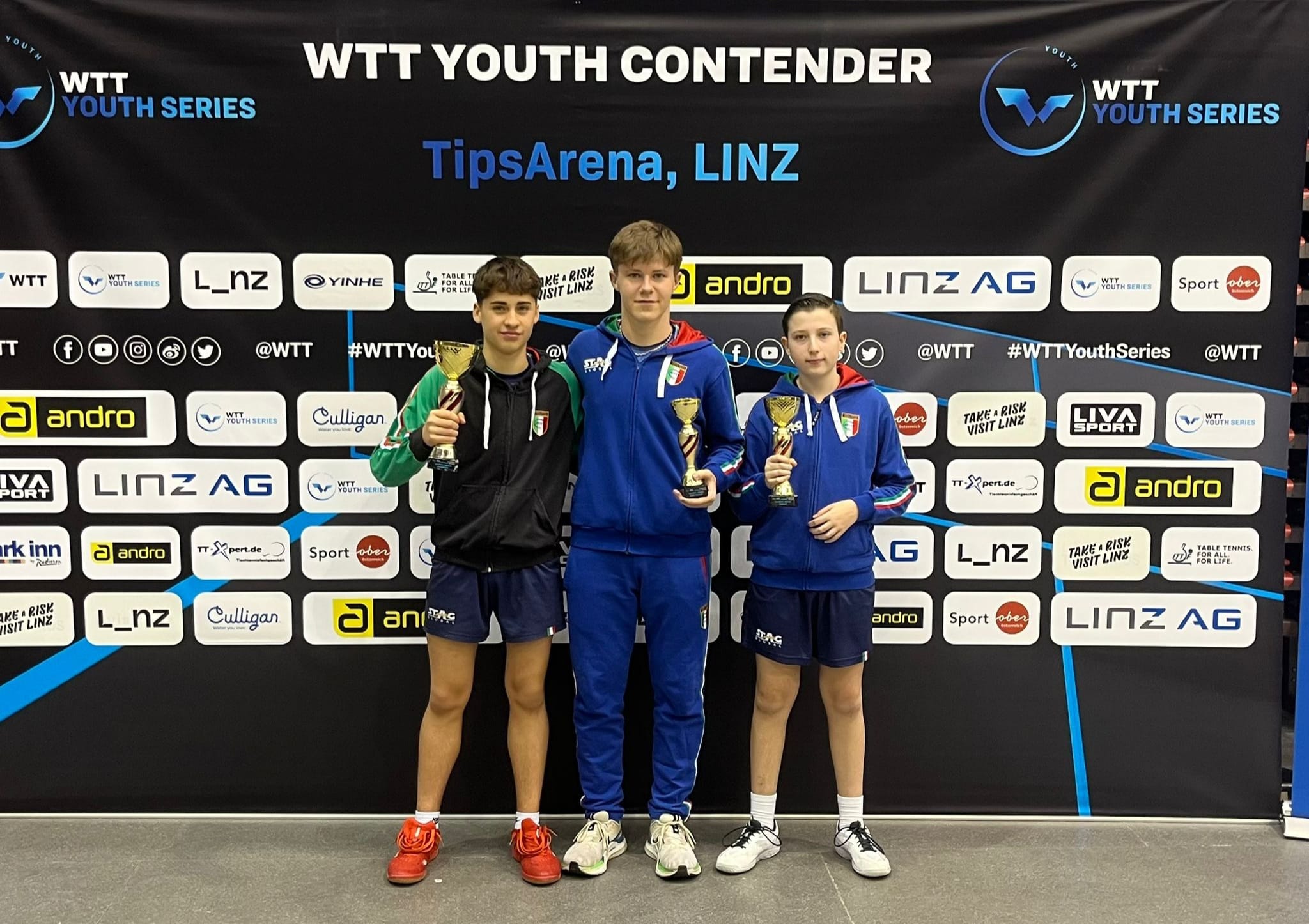 WTT Youth Contender Linz 2026 Francesco Trevisan oro Erik Paulina bronzo e Pietro Campagna argento