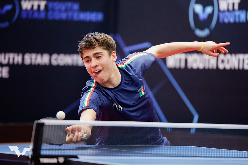 WTT Youth Contender Metz Francesco Trevisan in azione di diritto