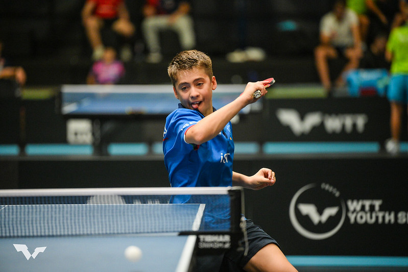 WTT Youth Contender Otocec 2023 Francesco Trevisan in azione