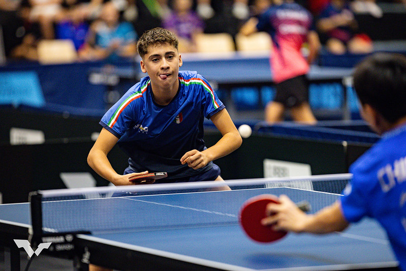 WTT Youth Contender Otocec 2025 Francesco Trevisan in azione