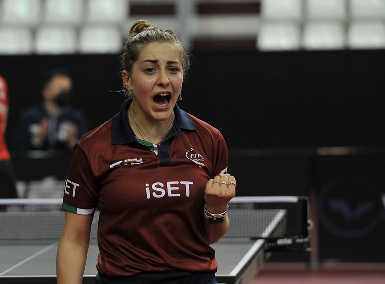 WTT Youth Star Contender Doha 2022 Nicole Arlia esulta