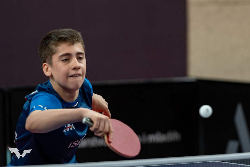 WTT Youth Star Contender Podgorica 2024 Francesco Trevisan in azione di rovescio