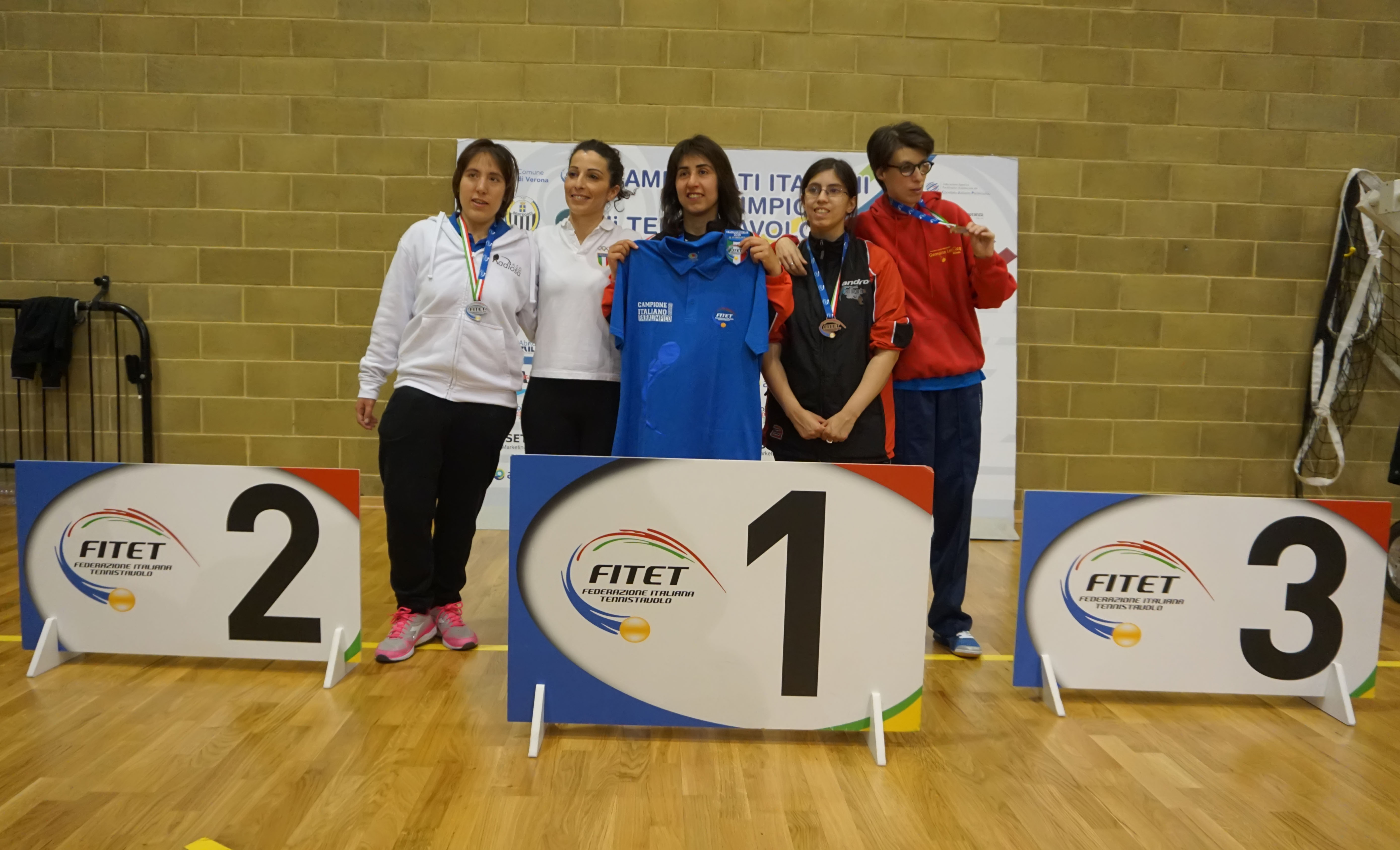 podio singolare femminile classe 11 Verona 2019